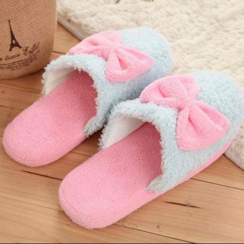 Lovely Bowknot Velvet Women Slipper