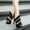 Zip Cut-outs Ladies High Heels Sandal