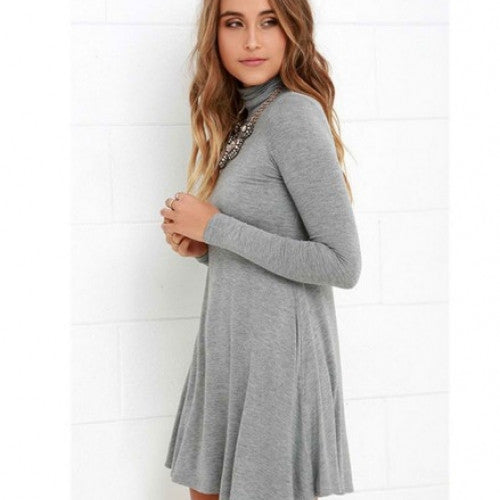 Turtleneck Knitting Casual Long Sleeve Dress