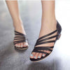 Women Open Toe Cut-outs Flat Zip Sandal