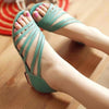 Women Open Toe Cut-outs Flat Zip Sandal