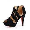 Zip Cut-outs Ladies High Heels Sandal