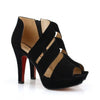 Zip Cut-outs Ladies High Heels Sandal