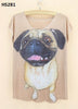 Cool Bulldog Printed Pattern Women Shirt