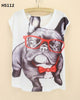 Cool Bulldog Printed Pattern Women Shirt