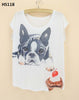 Cool Bulldog Printed Pattern Women Shirt