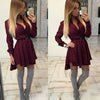 Hollow Out Vintage Solid Mini Dress