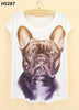 Cool Bulldog Printed Pattern Women Shirt