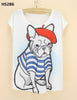 Cool Bulldog Printed Pattern Women Shirt